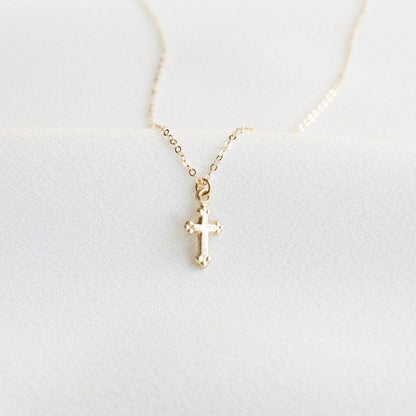 18" Cross Necklace (Gold) - Carlotta