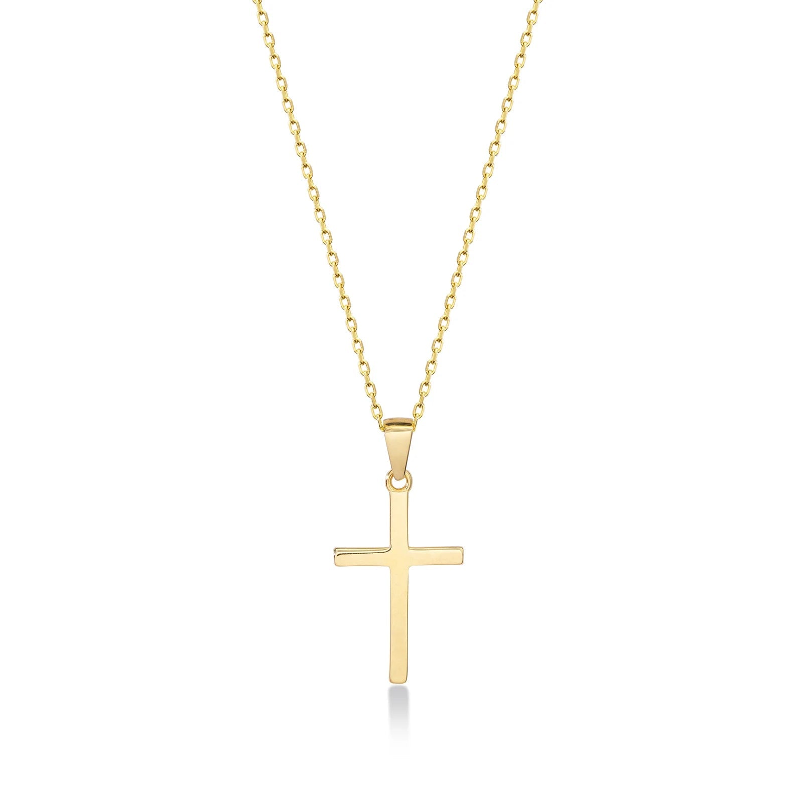 18" Cross Necklace (Gold) - Carlotta