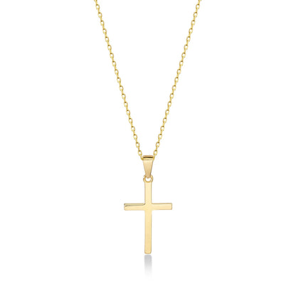 18" Cross Necklace (Gold) - Carlotta