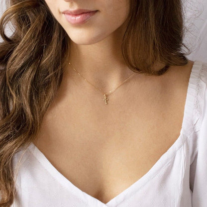 18" Cross Necklace (Gold) - Carlotta