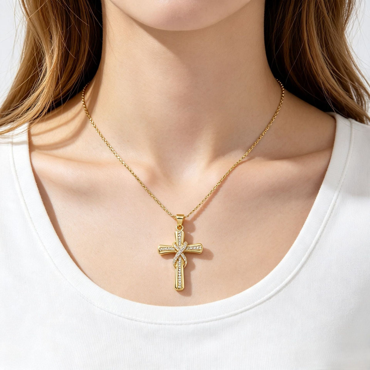 Infinity Cross Necklace - Carlotta