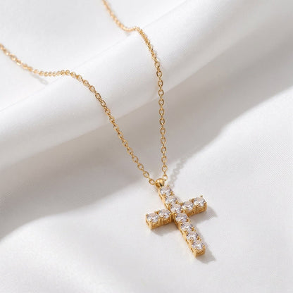 Radiant Cross Necklace - Carlotta