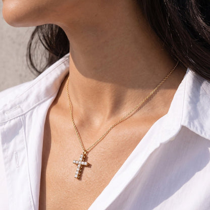 Radiant Cross Necklace - Carlotta