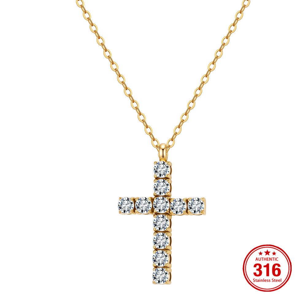 Radiant Cross Necklace - Carlotta