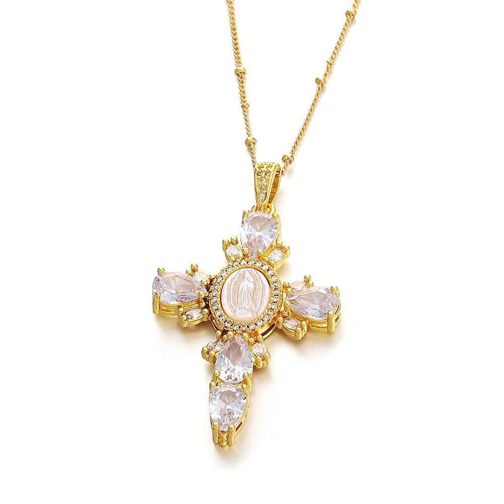 Zircon Cross Necklace - Carlotta