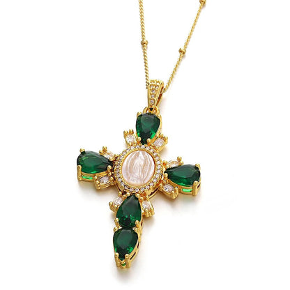 Zircon Cross Necklace - Carlotta