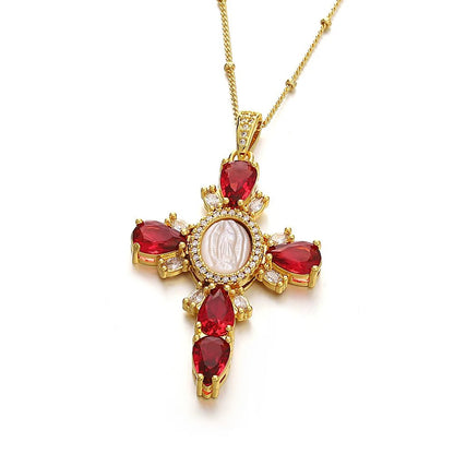 Zircon Cross Necklace - Carlotta