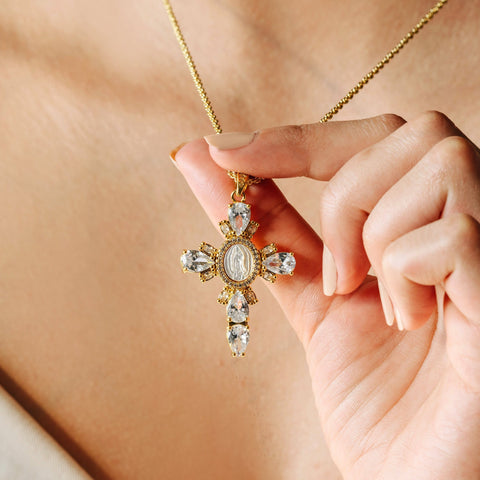 Zircon Cross Necklace - Carlotta