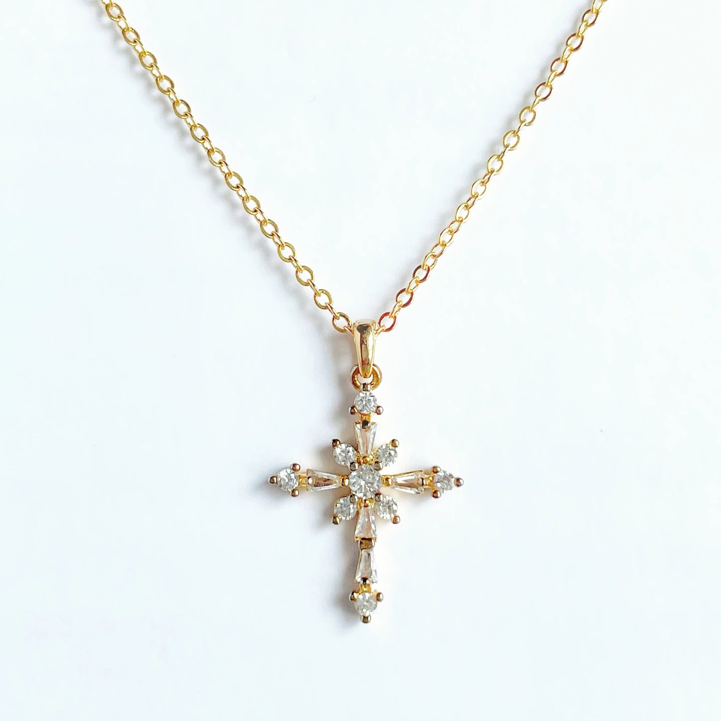 Zirconia Cross Necklace - Carlotta