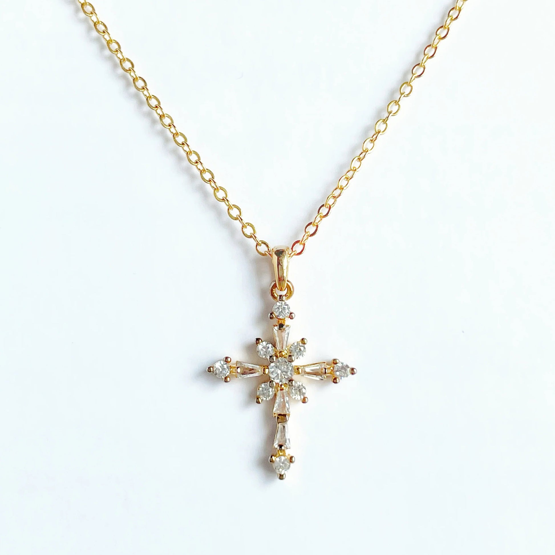 Zirconia Cross Necklace - Carlotta